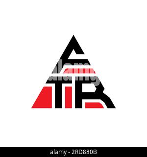 FTR triangle letter logo design with triangle shape. FTR triangle logo design monogram. FTR triangle vector logo template with red color. FTR triangul Stock Vector