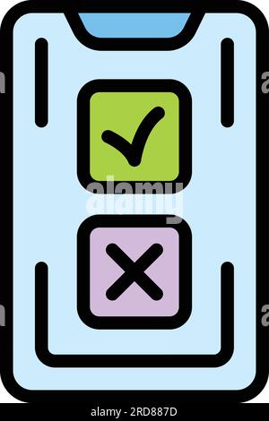 Smartphone manager icon outline vector. Digital project. Business data color flat Stock Vector