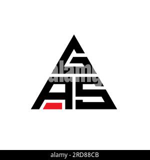 GAS triangle letter logo design with triangle shape. GAS triangle logo design monogram. GAS triangle vector logo template with red color. GAS triangul Stock Vector