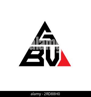 GBV triangle letter logo design with triangle shape. GBV triangle logo design monogram. GBV triangle vector logo template with red color. GBV triangul Stock Vector