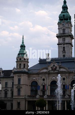 The town hall in Gyor in Hungary Stock Photo