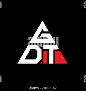 GDT triangle letter logo design with triangle shape. GDT triangle logo design monogram. GDT triangle vector logo template with red color. GDT triangul Stock Vector