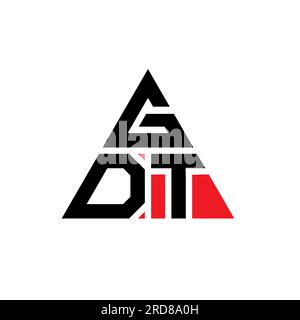 GDT triangle letter logo design with triangle shape. GDT triangle logo design monogram. GDT triangle vector logo template with red color. GDT triangul Stock Vector