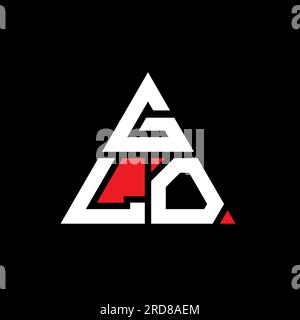 GLO triangle letter logo design with triangle shape. GLO triangle logo design monogram. GLO triangle vector logo template with red color. GLO triangul Stock Vector