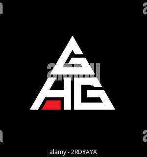 GHG triangle letter logo design with triangle shape. GHG triangle logo design monogram. GHG triangle vector logo template with red color. GHG triangul Stock Vector