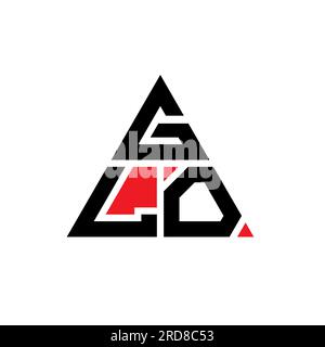 GLO triangle letter logo design with triangle shape. GLO triangle logo design monogram. GLO triangle vector logo template with red color. GLO triangul Stock Vector