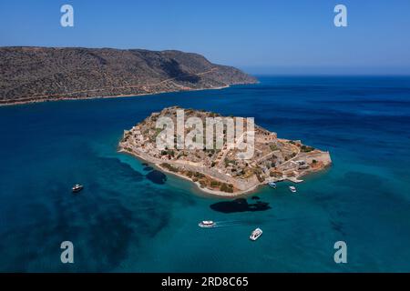 Spinalonga Island, Elounda, Mirabello Gulf, Lasithi, Crete, Greek Islands, Greece, Europe Stock Photo