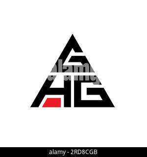 GHG triangle letter logo design with triangle shape. GHG triangle logo design monogram. GHG triangle vector logo template with red color. GHG triangul Stock Vector