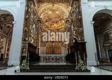 Interior of the Cathedral of Saint Gerland or San Gerlando in the old town of Agrigento, Sicily, Italy, Stock Photo