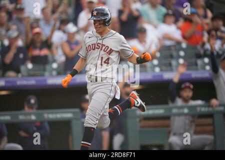 Houston, United States. 28th Apr, 2023. Houston Astros second baseman Mauricio  Dubon (14) during the MLB game between the Philadelphia Phillies and the  Houston Astros on Friday, April 28, 2023, at Minute