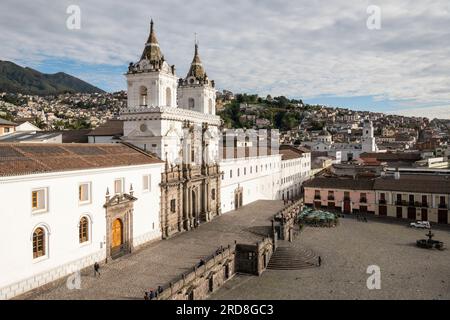 Exterior of San Francisco Catholic Church, Plaza de San Francisco, Quito, Pichincha, Ecuador, South America Stock Photo