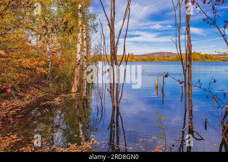 Landscape With A Lake Near Coburg In Germany Stock Photo