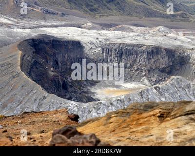 Aso volcanic crater in Kumamoto, Kuyshu, Japan. Japanese active volcanoes Stock Photo