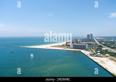 Aerial view of the waterfront at Orange Beach, Alabama in July 2023 Stock Photo