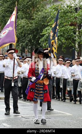 William of Orange costume at the 2023 Orangemens Parade Stock Photo