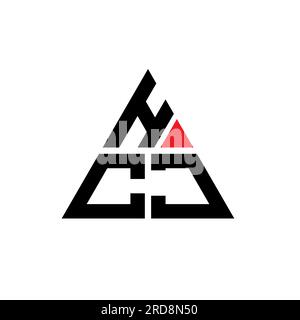 HCJ triangle letter logo design with triangle shape. HCJ triangle logo design monogram. HCJ triangle vector logo template with red color. HCJ triangul Stock Vector