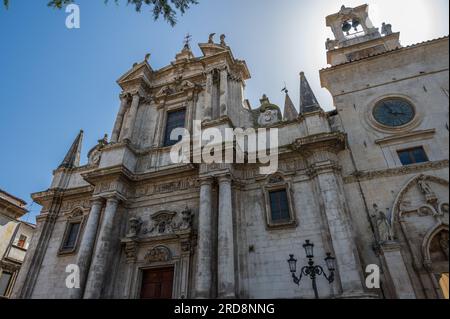 Church and hospital were founded in 1320 by the lay brotherhood of the Compenitenti. The construction was superimposed on some sacred pre-existences, Stock Photo