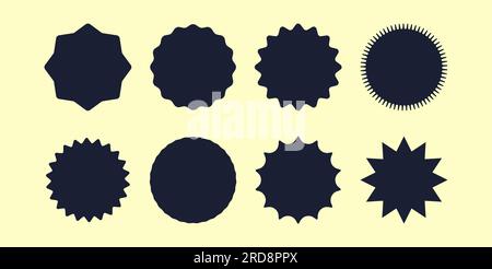 Retro star shapes. Set of star shapes and circles. Stock Vector