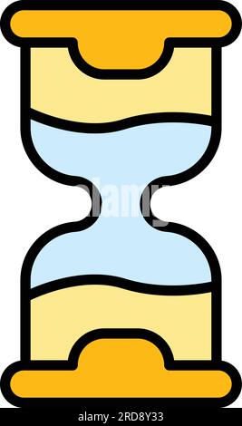 Hourglass icon outline vector. Clock hour. Sandglass time color flat Stock Vector