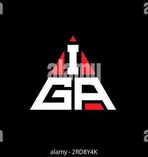 IGA triangle letter logo design with triangle shape. IGA triangle logo design monogram. IGA triangle vector logo template with red color. IGA triangul Stock Vector