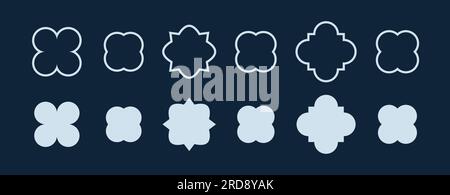 Quatrefoil symbol set. Quatrefoil geometric shape. Vector Stock Vector