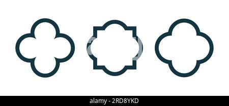 Quatrefoil symbol set. Quatrefoil geometric shape. Vector Stock Vector
