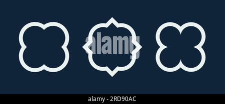 Quatrefoil symbol set. Quatrefoil geometric shape. Vector Stock Vector