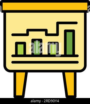 Data banner icon outline vector. Analysis chart. Finance dashboard color flat Stock Vector