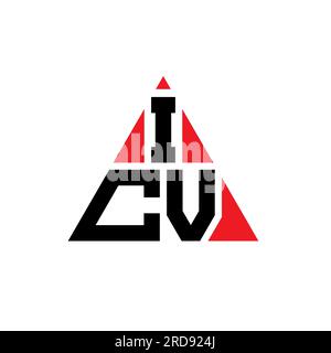 ICV triangle letter logo design with triangle shape. ICV triangle logo ...