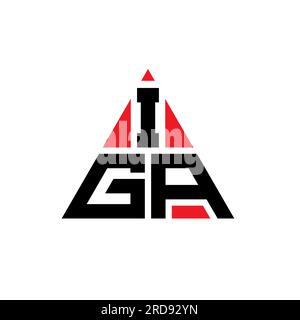 IGA triangle letter logo design with triangle shape. IGA triangle logo design monogram. IGA triangle vector logo template with red color. IGA triangul Stock Vector