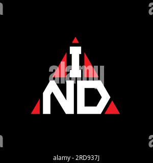 IND triangle letter logo design with triangle shape. IND triangle logo design monogram. IND triangle vector logo template with red color. IND triangul Stock Vector