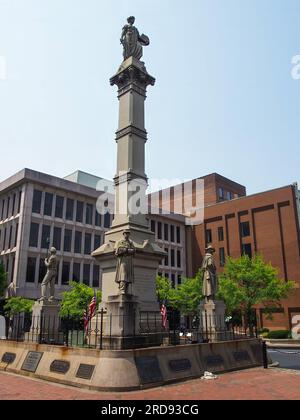 Soldiers and Sailors Memorial at Penn Square in Lancaster, Pennsylvania, June 5, 2023, © Katharine Andriotis Stock Photo