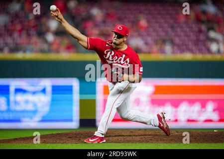 Cincinnati Reds' Fernando Cruz prepares to throw during a baseball game  against the Colorado Rockies in Cincinnati, Monday, June 19, 2023. (AP  Photo/Aaron Doster Stock Photo - Alamy