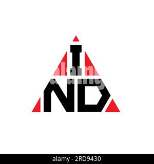 IND triangle letter logo design with triangle shape. IND triangle logo design monogram. IND triangle vector logo template with red color. IND triangul Stock Vector