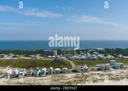 Drone photography of the beach at Fort Morgan, Alabama Stock Photo