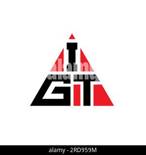 IGT triangle letter logo design with triangle shape. IGT triangle logo design monogram. IGT triangle vector logo template with red color. IGT triangul Stock Vector