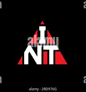 INT triangle letter logo design with triangle shape. INT triangle logo design monogram. INT triangle vector logo template with red color. INT triangul Stock Vector