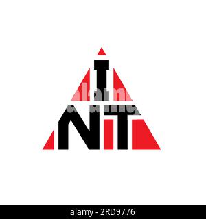 INT triangle letter logo design with triangle shape. INT triangle logo design monogram. INT triangle vector logo template with red color. INT triangul Stock Vector