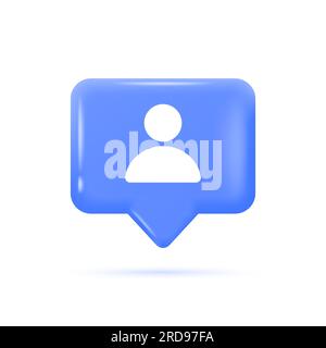 Subscriber notifications, 3d social media notification icons. vector illustration in realistic style isolated on white background. Stock Vector