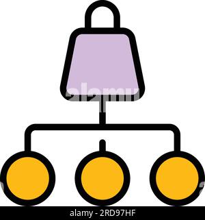 Scheme product icon outline vector. Business process. Waste cycle color flat Stock Vector