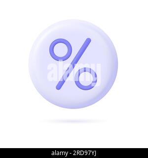 3d percent icon. the concept of shopping, sales, discounts. vector illustration isolated on white background Stock Vector