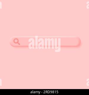 3d search bar for a website in a realistic style. search or navigation concept for apps or browser. magnifying glass glossy icon. vector illustration Stock Vector