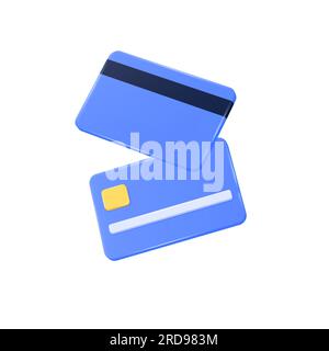 3d plastic credit cards in flight. realistic vector illustration isolated on white background. Stock Vector