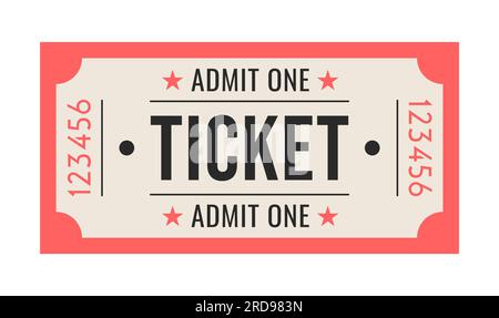 Retro ticket. Vintage. Old style. Classic vintage retro ticket for movies parties, cinema, theatre, circus and other events. Stock Vector