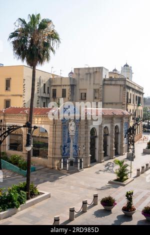 Sculpture of the Virgen de los Remedios, located in what was its former location, the disappeared convent of the Trinitarians convent, in Ceuta, Spain. Stock Photo