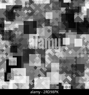 Seamless pattern grayscale pixel digital camouflage urban gray background Stock Vector