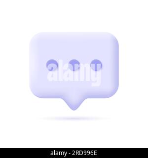 3d speech bubble in a minimalistic style. the concept of communication in social networks or messengers. vector illustration isolated on white backgro Stock Vector