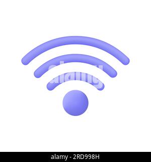 3d wifi signal icon in cartoon style. the concept of a good network connection signal. vector illustration isolated on white background. Stock Vector