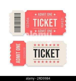 Retro ticket. Vintage. Old style. Classic vintage retro ticket for movies parties, cinema, theatre, circus and other events. Stock Vector