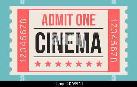 Retro ticket. Vintage. Old style. Classic cinema ticket. vector illustration. Stock Vector